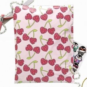 10 (14.5”x19”) XXL Pink with Cherry Hearts Poly Mailers Poly Bags Shipping Bags